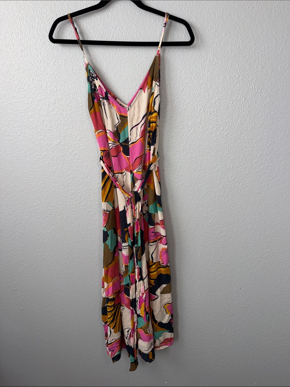 Vibrant Abstract Print Sleeveless Romper-Tropical